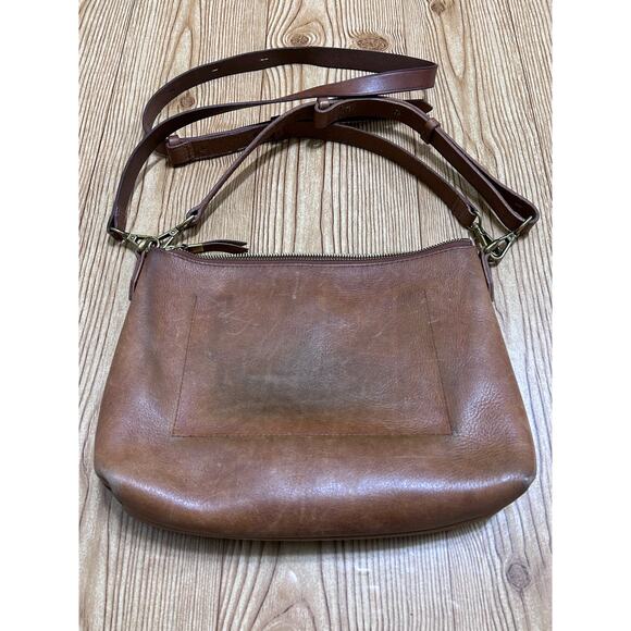 Madewell Brown Leather Crossbody Saddle Bag Adjustable Strap Distress VTG Style - Picture 4 of 9